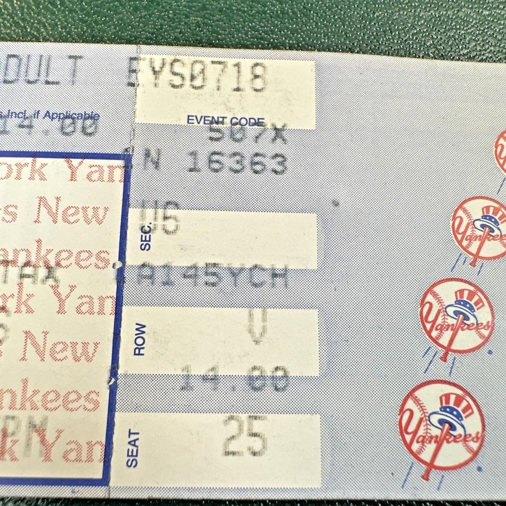 1999 D Cone Perfect Game Ticket Stub 7/18/99 NY Yankees Yogi Berra Day+Chase Crd - Picture 5 of 12